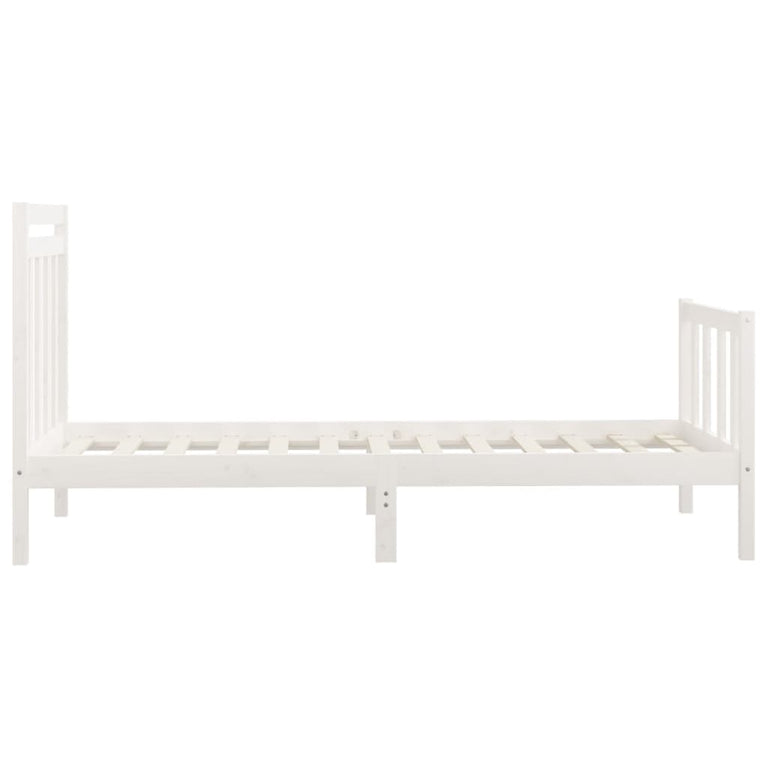 Bedframe massief grenenhout wit 100x200 cm