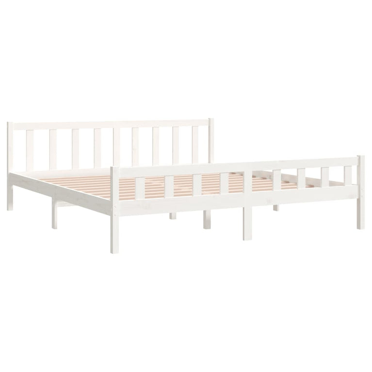 Bedframe massief hout wit 180x200 cm 6FT Super King