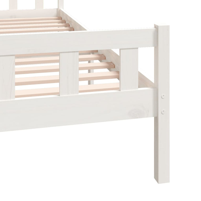 Bedframe massief hout wit 180x200 cm 6FT Super King