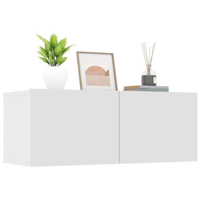 Tv-meubels 2 st 80x30x30 cm bewerkt hout wit MeubelReus