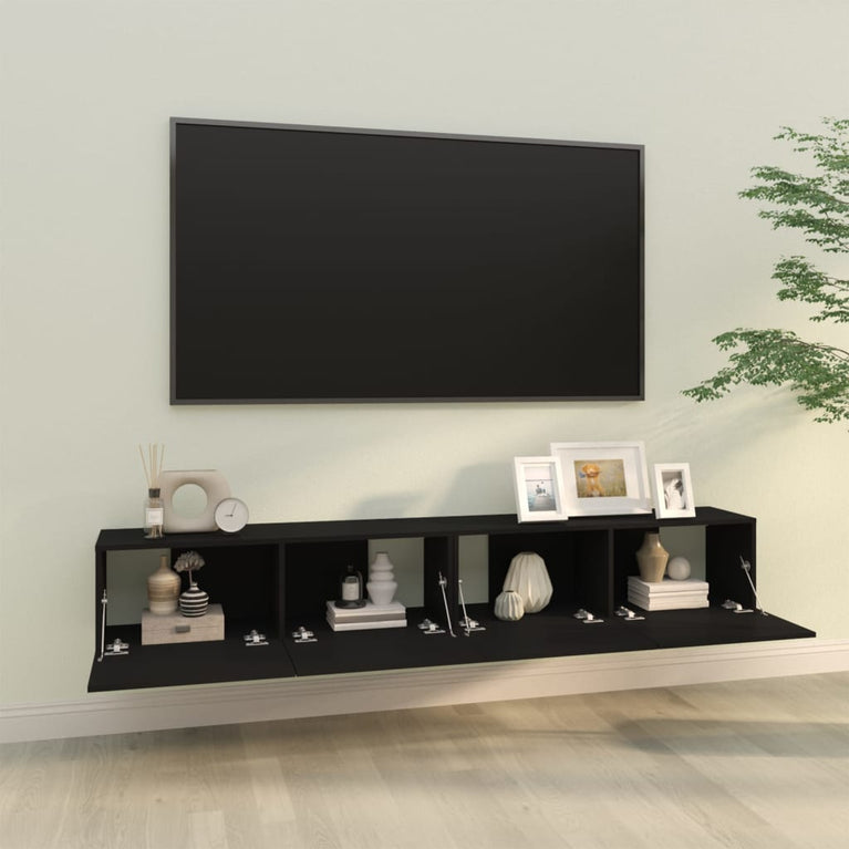 Tv-wandmeubels 2 st 100x30x30 cm bewerkt hout zwart MeubelReus