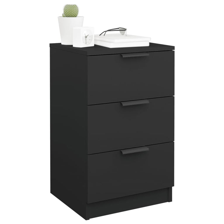 Nachtkastjes 2 st 40x36x65 cm zwart MeubelReus