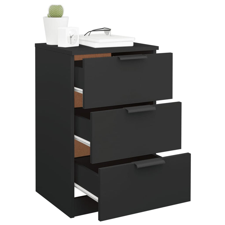 Nachtkastjes 2 st 40x36x65 cm zwart MeubelReus