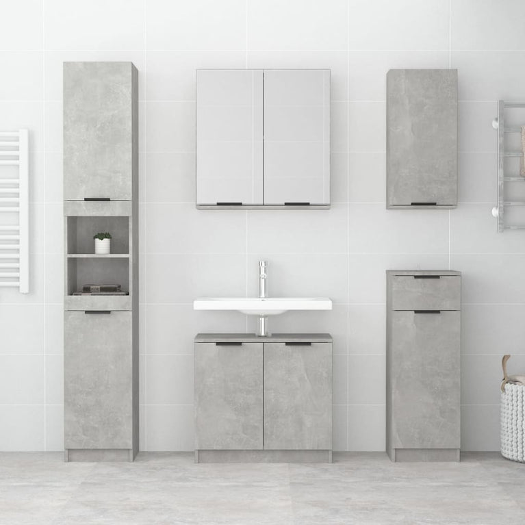 Badkamerkast wandgemonteerd 32x20x67 cm betongrijs MeubelReus