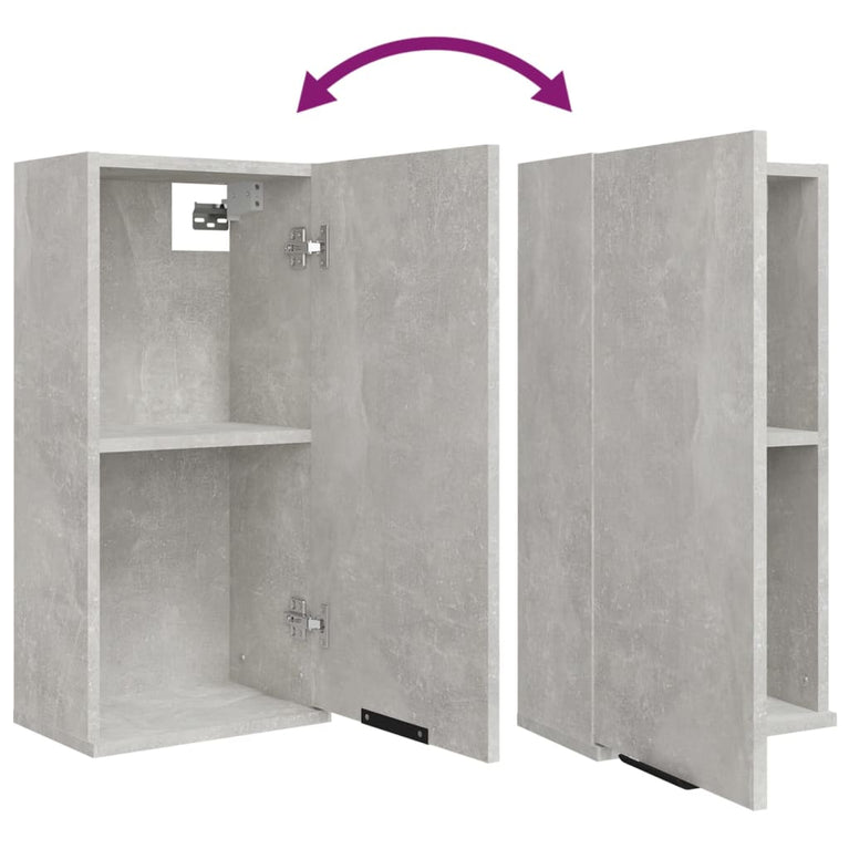 Badkamerkast wandgemonteerd 32x20x67 cm betongrijs MeubelReus