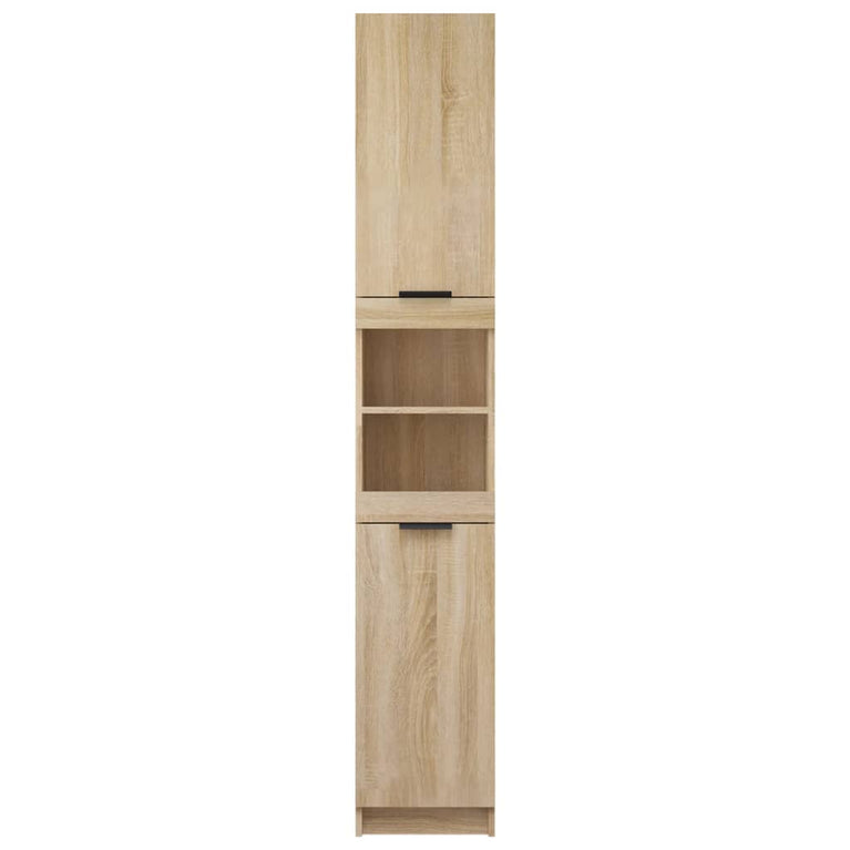 Badkamerkast 32x34x188,5 cm bewerkt hout sonoma eikenkleurig MeubelReus
