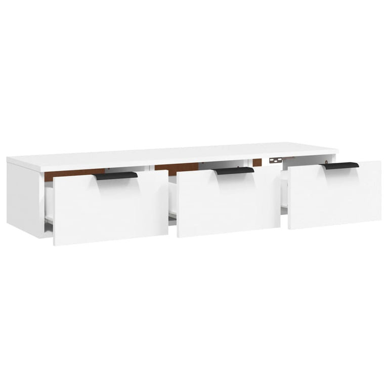 Wandkast 102x30x20 cm bewerkt hout wit MeubelReus