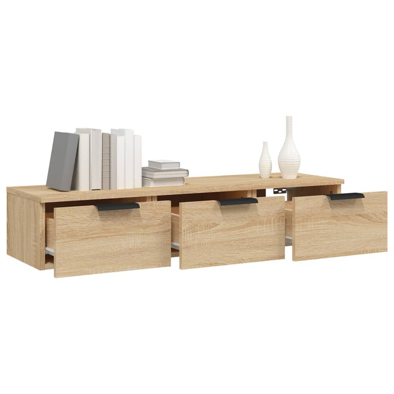Wandkast 102x30x20 cm bewerkt hout sonoma eikenkleurig MeubelReus