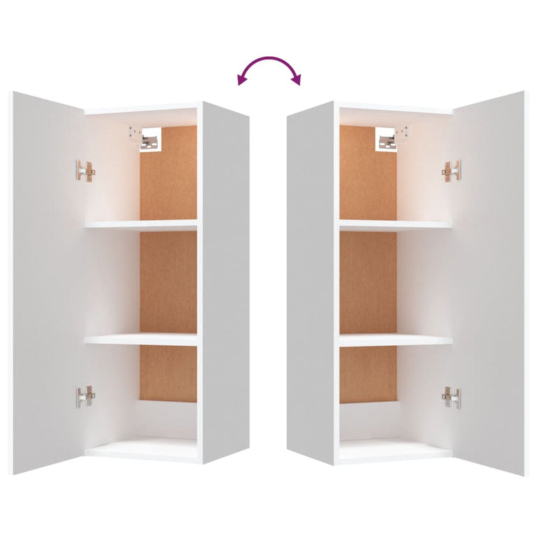 Wandkast 34,5x34x90 cm bewerkt hout wit MeubelReus