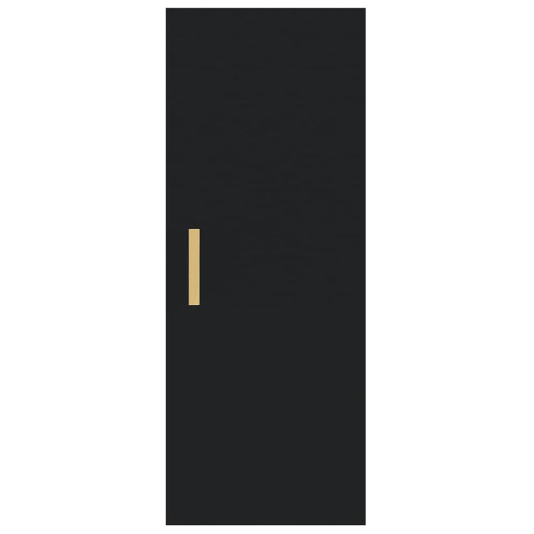 Wandkast 34,5x34x90 cm bewerkt hout zwart MeubelReus