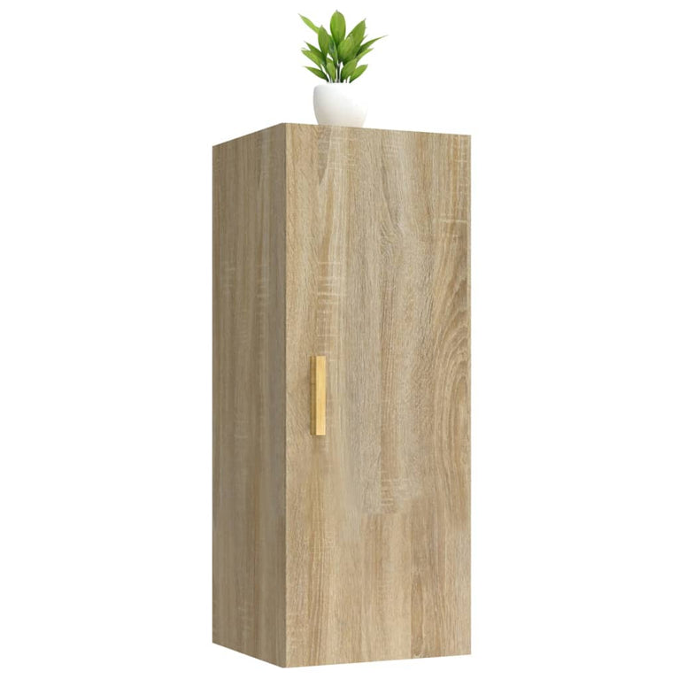 Wandkast 34,5x34x90 cm bewerkt hout sonoma eikenkleurig MeubelReus