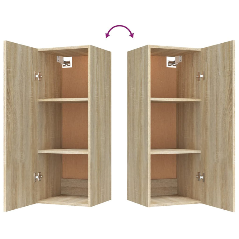 Wandkast 34,5x34x90 cm bewerkt hout sonoma eikenkleurig MeubelReus