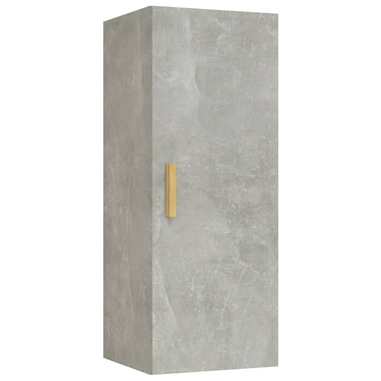 Wandkast 34,5x34x90 cm bewerkt hout betongrijs MeubelReus