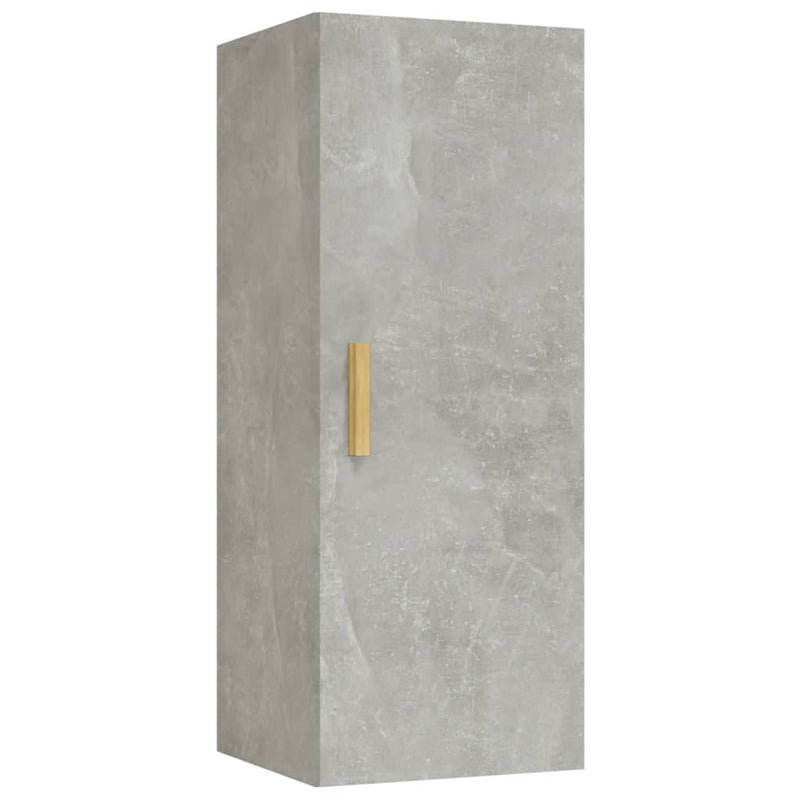 Wandkast 34,5x34x90 cm bewerkt hout betongrijs MeubelReus