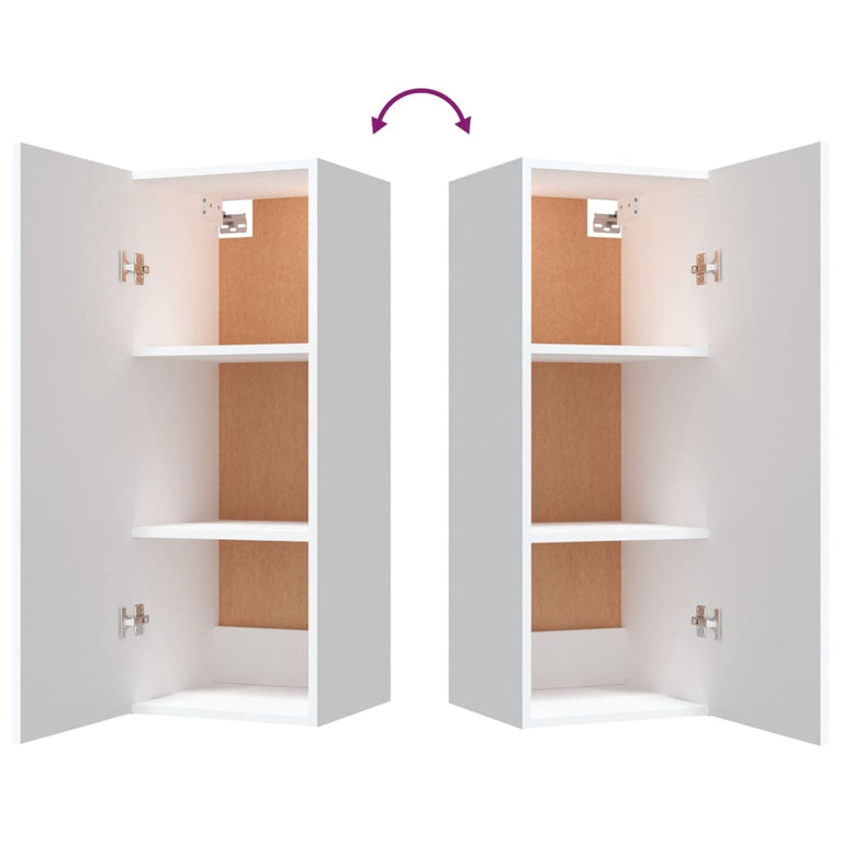 Wandkast 34,5x34x90 cm bewerkt hout wit MeubelReus