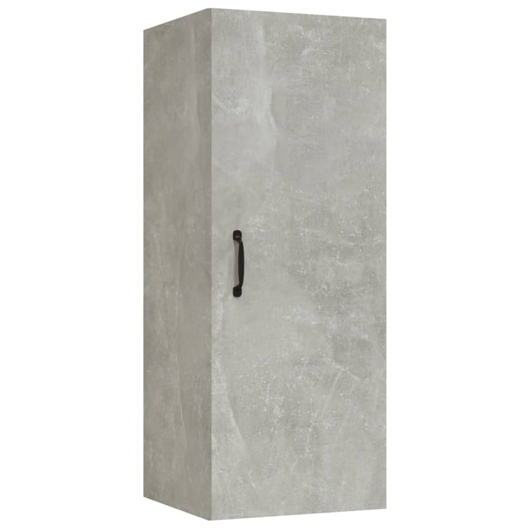 Wandkast 34,5x34x90 cm bewerkt hout betongrijs MeubelReus