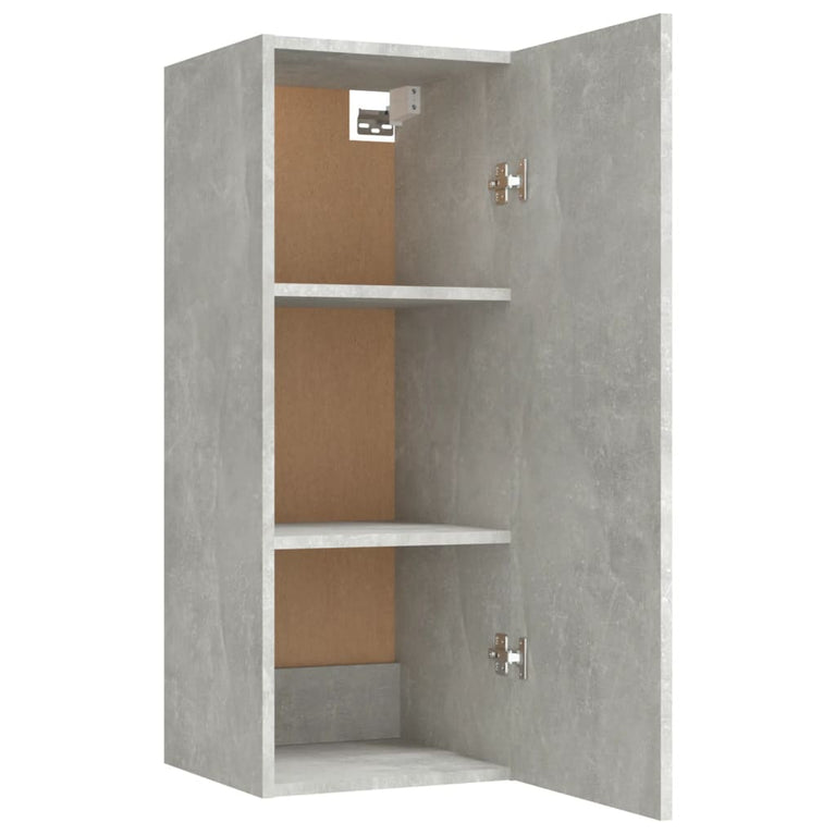 Wandkast 34,5x34x90 cm bewerkt hout betongrijs MeubelReus
