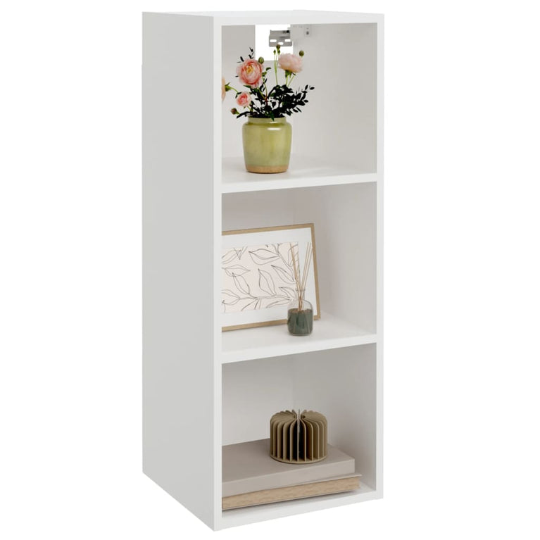 Wandkast 34,5x32,5x90 cm bewerkt hout hoogglans wit MeubelReus