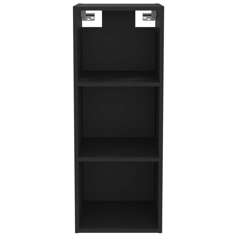 Wandkast 34,5x32,5x90 cm bewerkt hout zwart MeubelReus