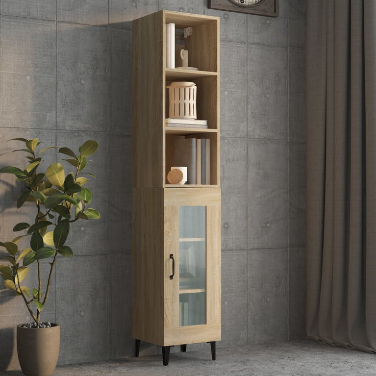 Wandkast 34,5x32,5x90 cm bewerkt hout sonoma eikenkleurig MeubelReus