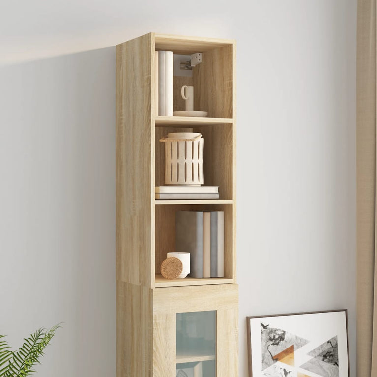 Wandkast 34,5x32,5x90 cm bewerkt hout sonoma eikenkleurig MeubelReus