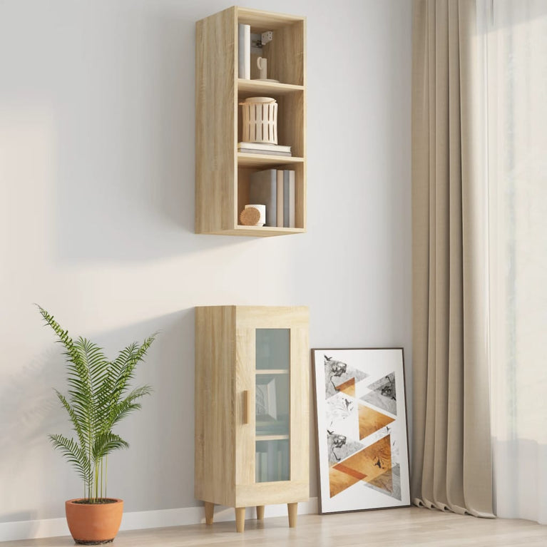 Wandkast 34,5x32,5x90 cm bewerkt hout sonoma eikenkleurig MeubelReus