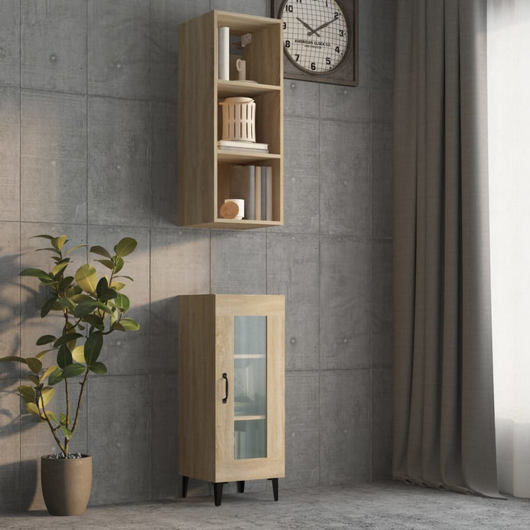 Wandkast 34,5x32,5x90 cm bewerkt hout sonoma eikenkleurig MeubelReus