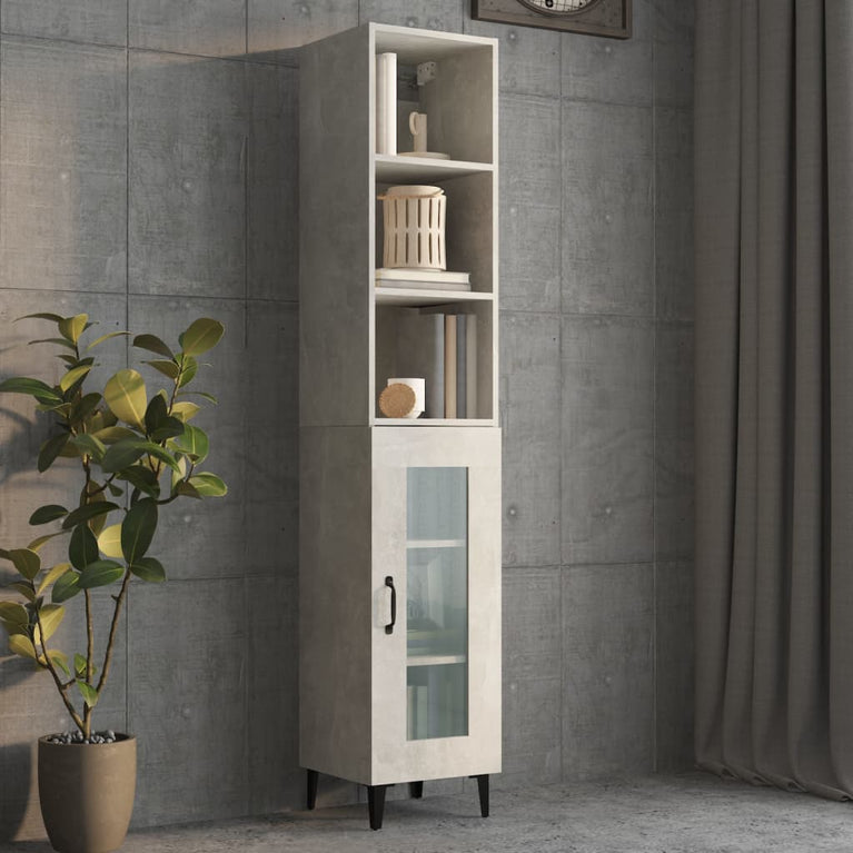 Wandkast 34,5x32,5x90 cm bewerkt hout betongrijs MeubelReus