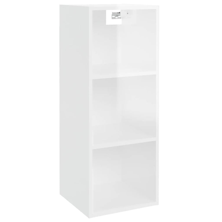 Wandkast 34,5x32,5x90 cm bewerkt hout hoogglans wit MeubelReus