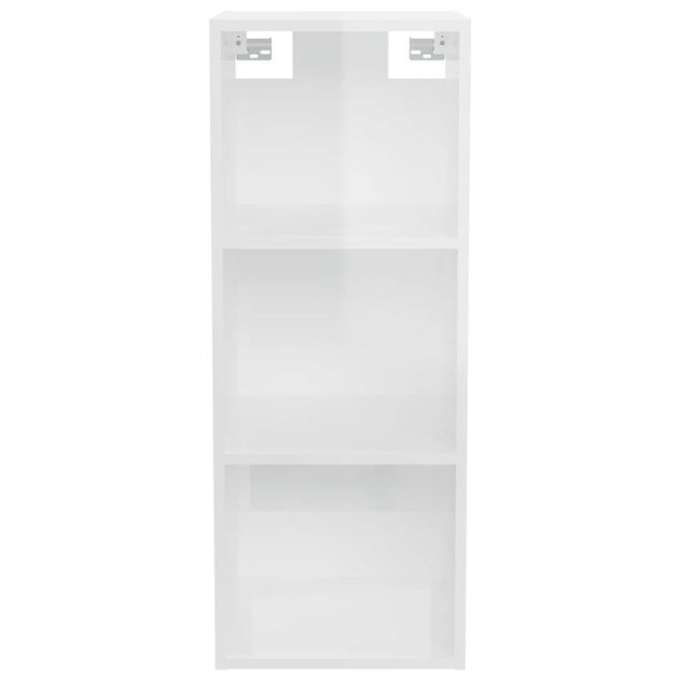 Wandkast 34,5x32,5x90 cm bewerkt hout hoogglans wit MeubelReus