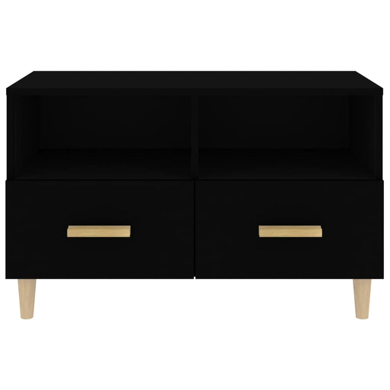 Tv-meubel 80x36x50 cm bewerkt hout zwart MeubelReus