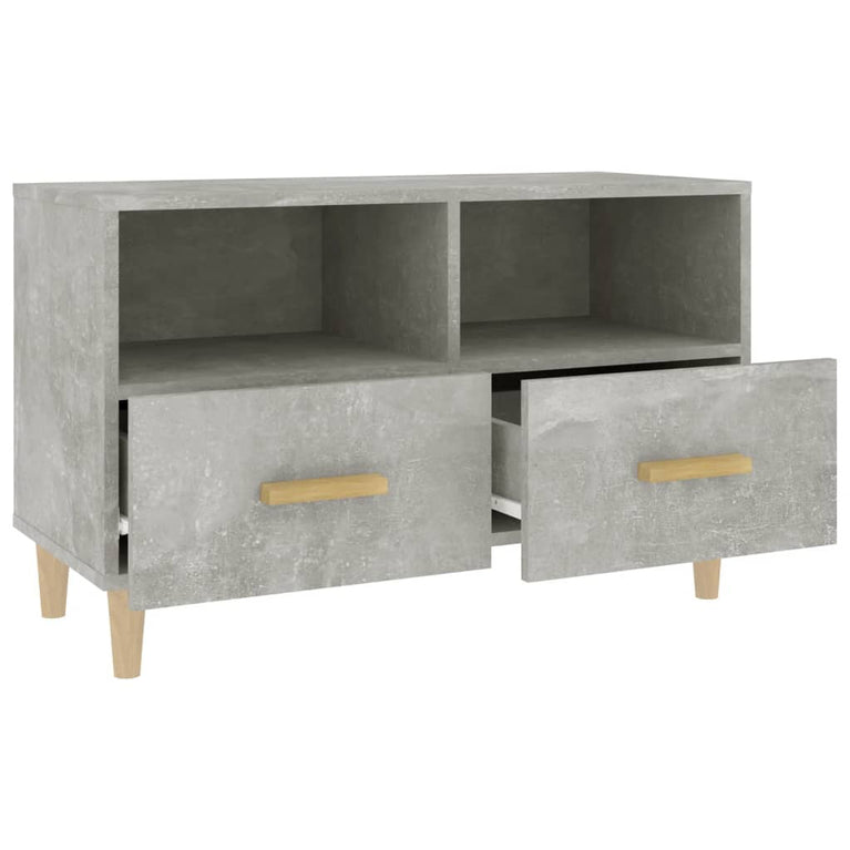 Tv-meubel 80x36x50 cm bewerkt hout betongrijs MeubelReus