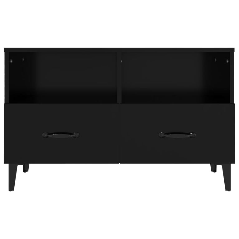 Tv-meubel 80x36x50 cm bewerkt hout zwart MeubelReus