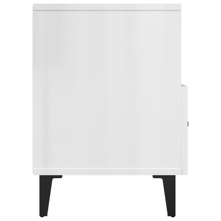 vidaXL Tv-meubel 80x36x50 cm bewerkt hout hoogglans wit MeubelReus