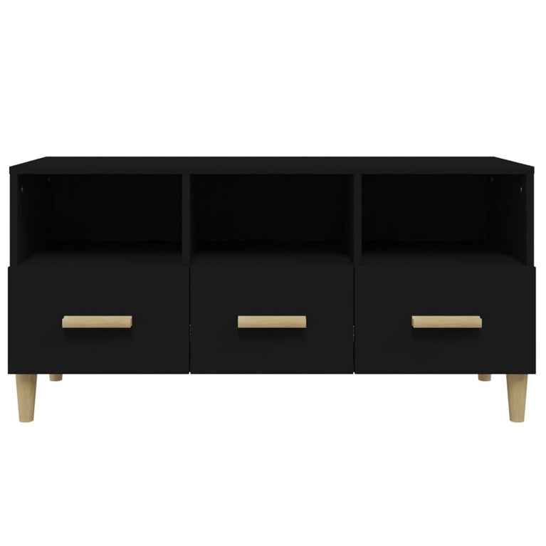Tv-meubel 102x36x50 cm bewerkt hout zwart MeubelReus