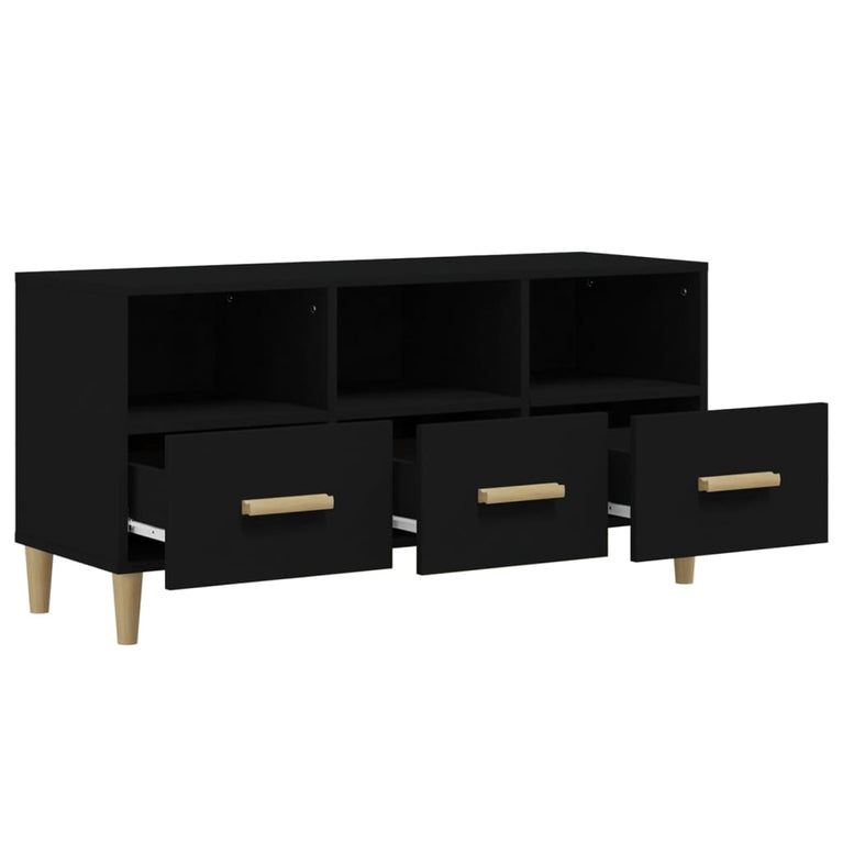 Tv-meubel 102x36x50 cm bewerkt hout zwart MeubelReus