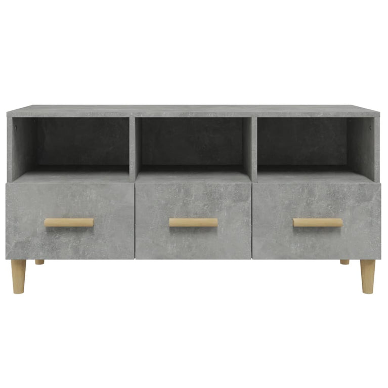 Tv-meubel 102x36x50 cm bewerkt hout betongrijs MeubelReus