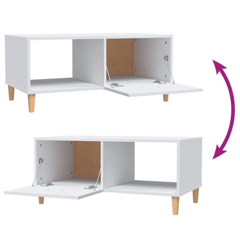 Salontafel 89,5x50x40 cm bewerkt hout wit MeubelReus