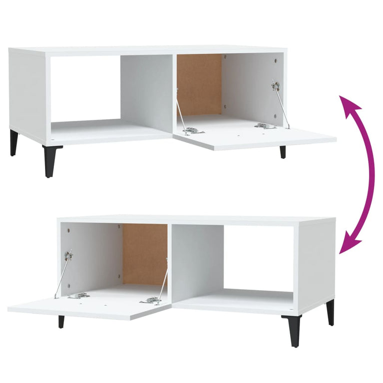 Salontafel 90x50x40 cm bewerkt hout wit MeubelReus