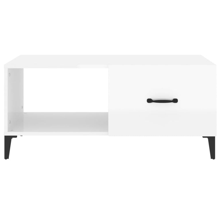 vidaXL Salontafel 90x50x40 cm bewerkt hout hoogglans wit MeubelReus