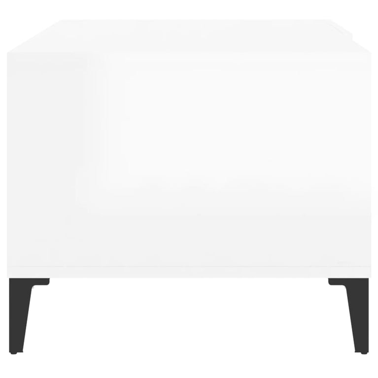 vidaXL Salontafel 90x50x40 cm bewerkt hout hoogglans wit MeubelReus