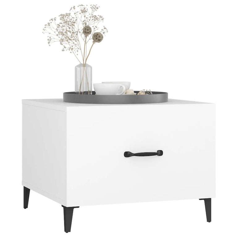 Salontafel met metalen poten 50x50x40 cm wit MeubelReus