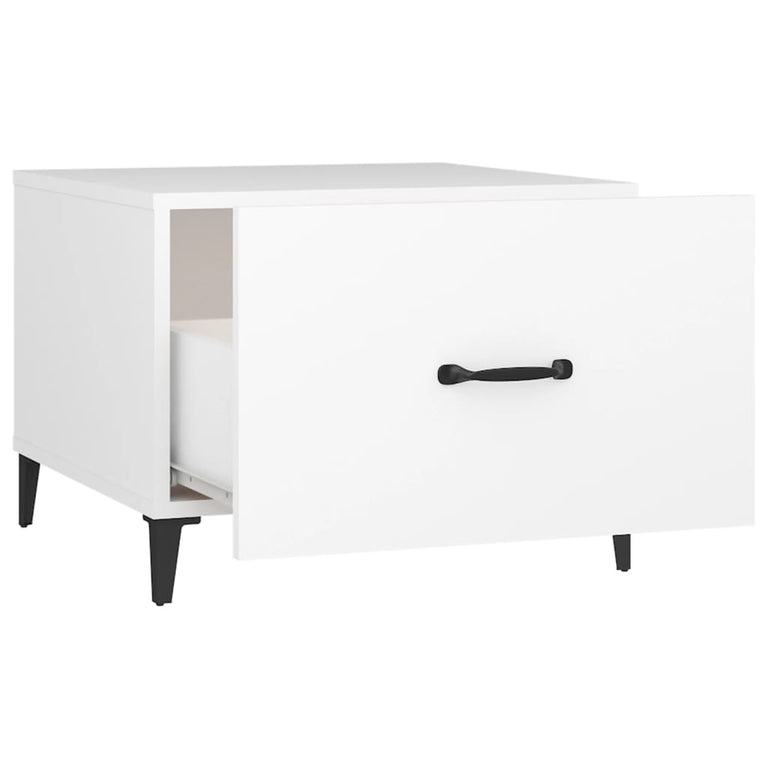 Salontafel met metalen poten 50x50x40 cm wit MeubelReus
