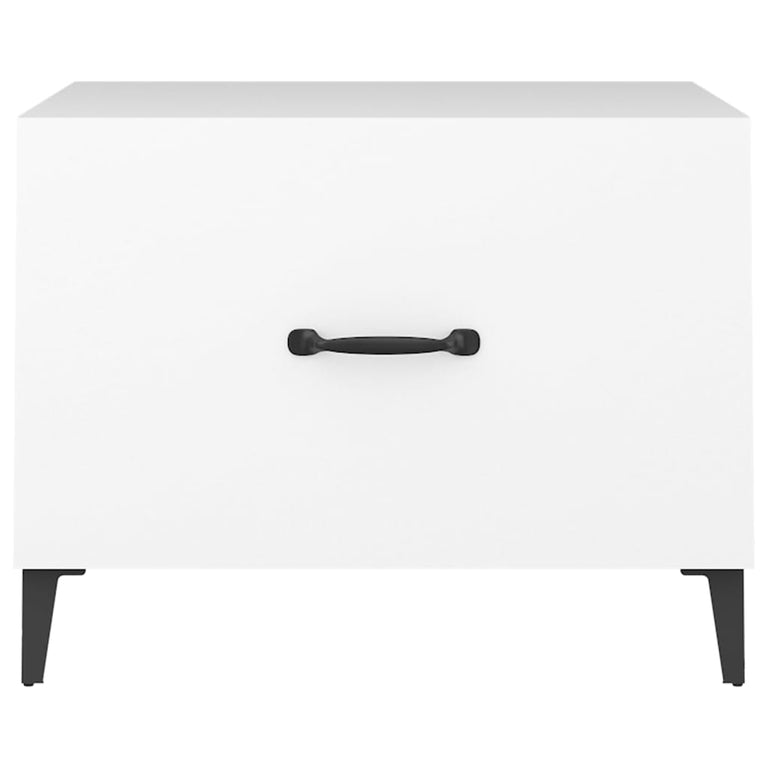 Salontafel 2 st met metalen poten 50x50x40 cm wit MeubelReus