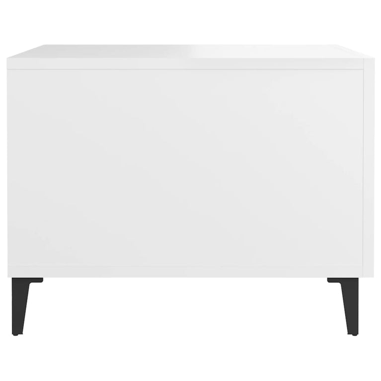 Salontafel 2 st met metalen poten 50x50x40 cm wit MeubelReus