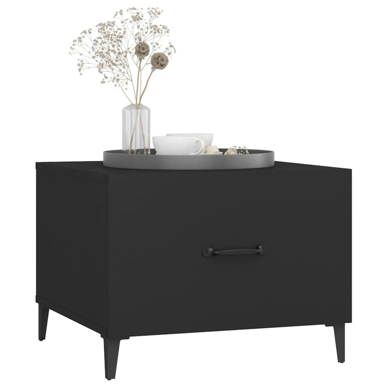 Salontafel met metalen poten 50x50x40 cm zwart MeubelReus