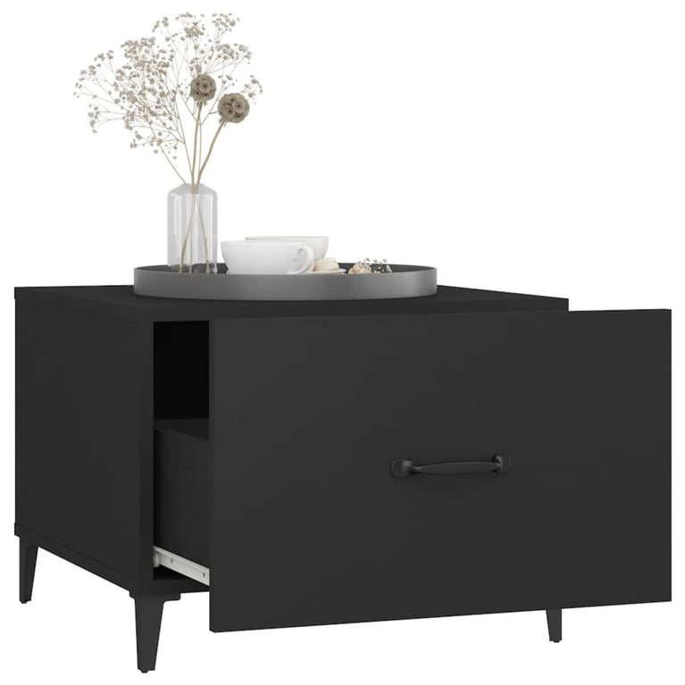 Salontafel met metalen poten 50x50x40 cm zwart MeubelReus
