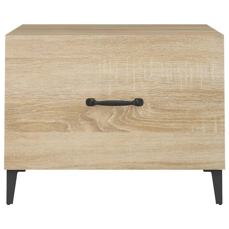 Salontafel met metalen poten 50x50x40 cm sonoma eikenkleurig MeubelReus