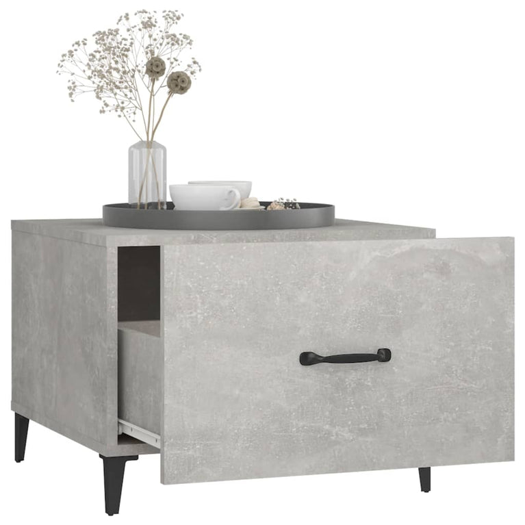Salontafel met metalen poten 50x50x40 cm betongrijs MeubelReus