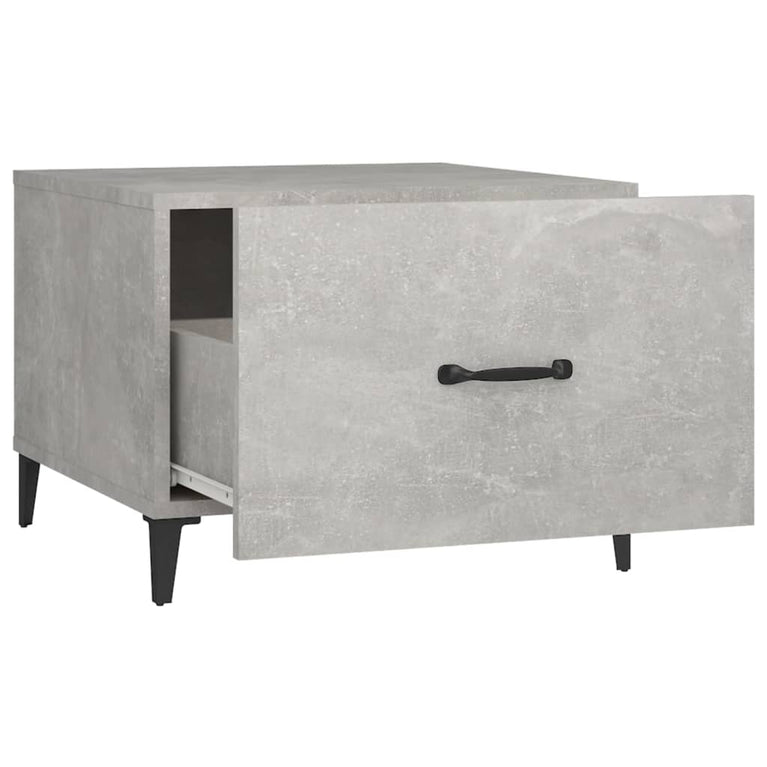 Salontafel met metalen poten 50x50x40 cm betongrijs MeubelReus